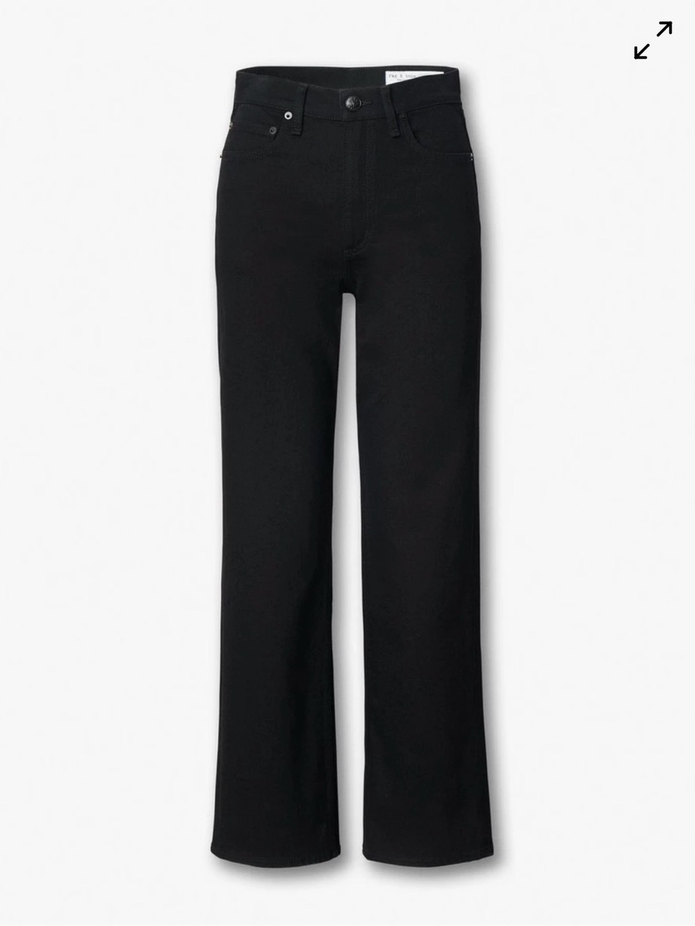Rag and Bone Shea Ankle High Rise Relaxed Straight Jean - Black - 25
